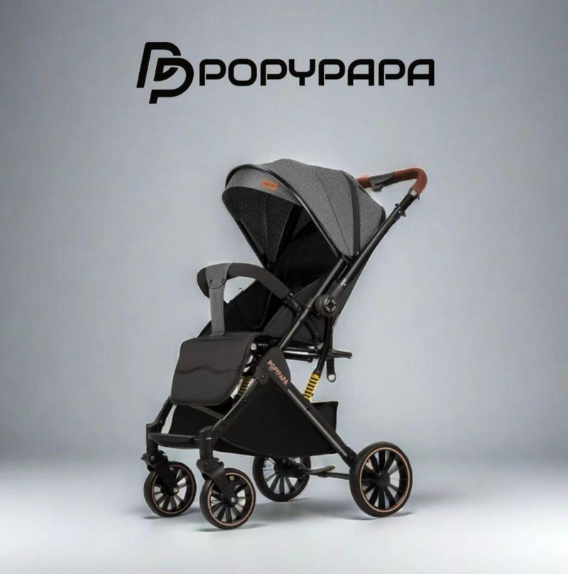 Popypapa Baby Stroller | Comfortable Baby Stroller for Daily Use | Full Canopy Sunshade | Reclining Seat & Adjustable Footrest | 5-Point Safety Harness | 360° Swivel Front Wheels | Large Storage Basket | Smooth Suspension - Image 2